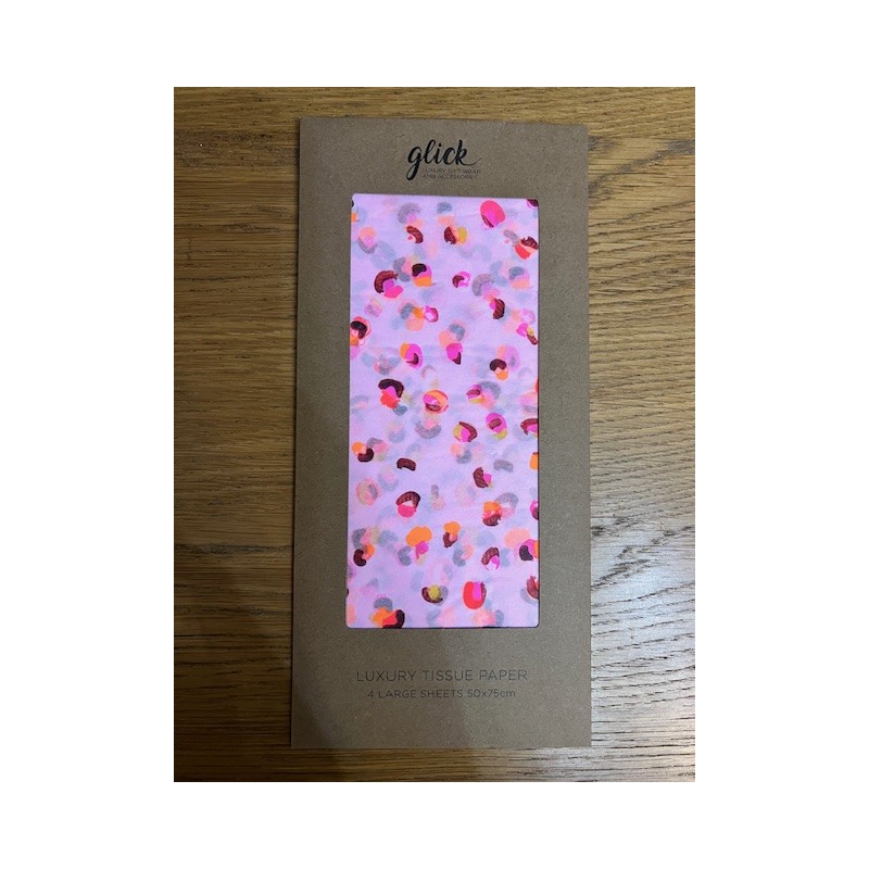Glick Pink Leopard Luxury Tissue Paper 4 Sheets