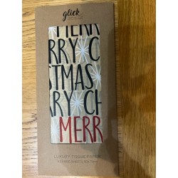 Glick Kraft Christmas Script Luxury Tissue Paper 4 Sheets