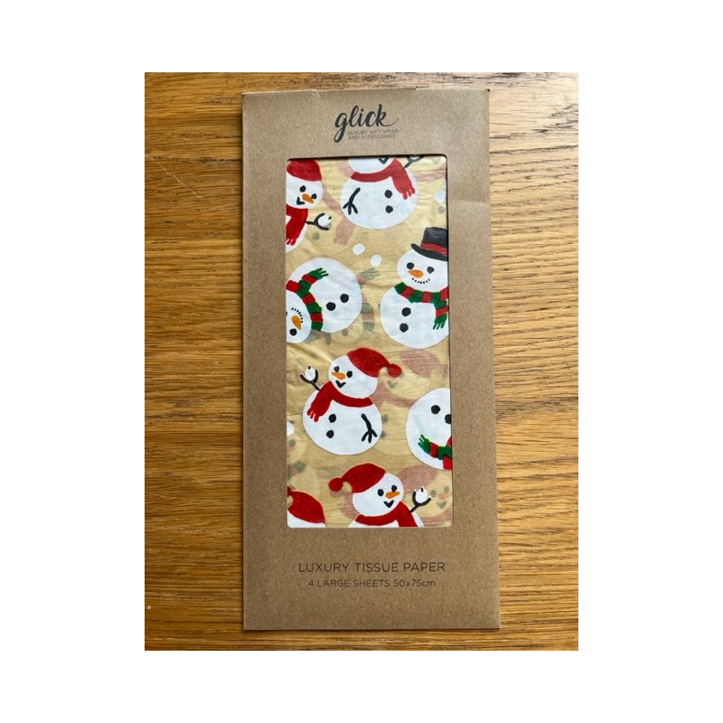 Glick Silly Snowmen Luxury Tissue Paper 4 Sheets