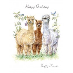Noel Tatt Birthday Card Fluffy Friends Alpacas