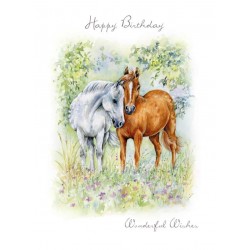 Noel Tatt Birthday Card Horses