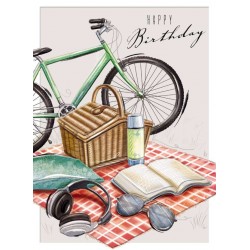 Noel Tatt Birthday Card Bike and Picnic