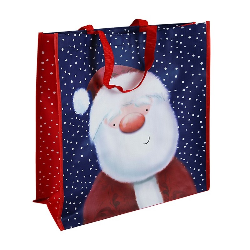 Cute Santa Christmas Reusable Shopping Bag or Gift Sack