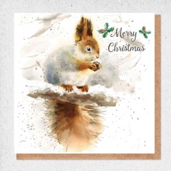 Christmas Squirrel Blank Greeting Card Envelope by Alljoy