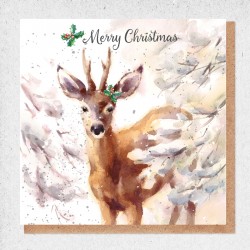 Christmas Deer Blank Greeting Card Envelope by Alljoy