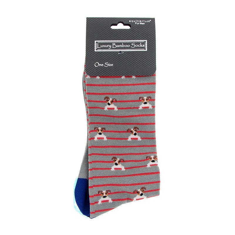 Equilibrium Bamboo Socks For Men Grey Dog