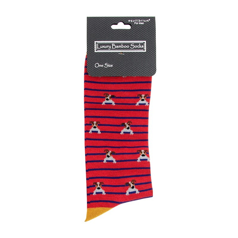 Equilibrium Bamboo Socks For Men Red Dog