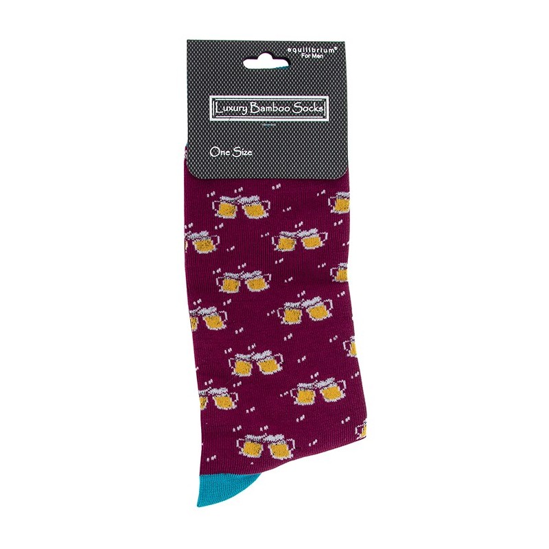 Equilibrium Bamboo Socks For Men Maroon Beer