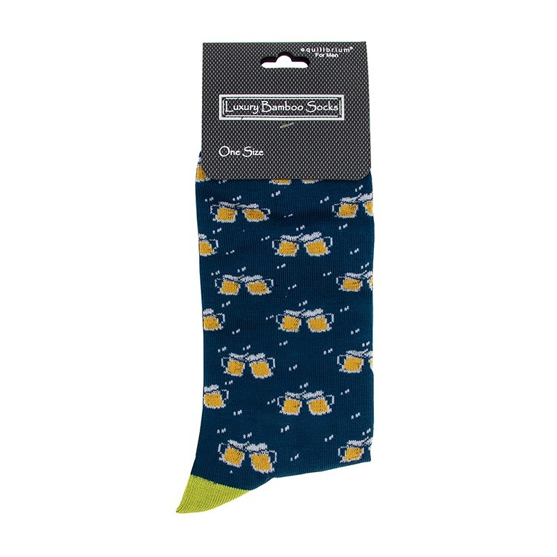 Equilibrium Bamboo Socks For Men Petrol Blue Beer