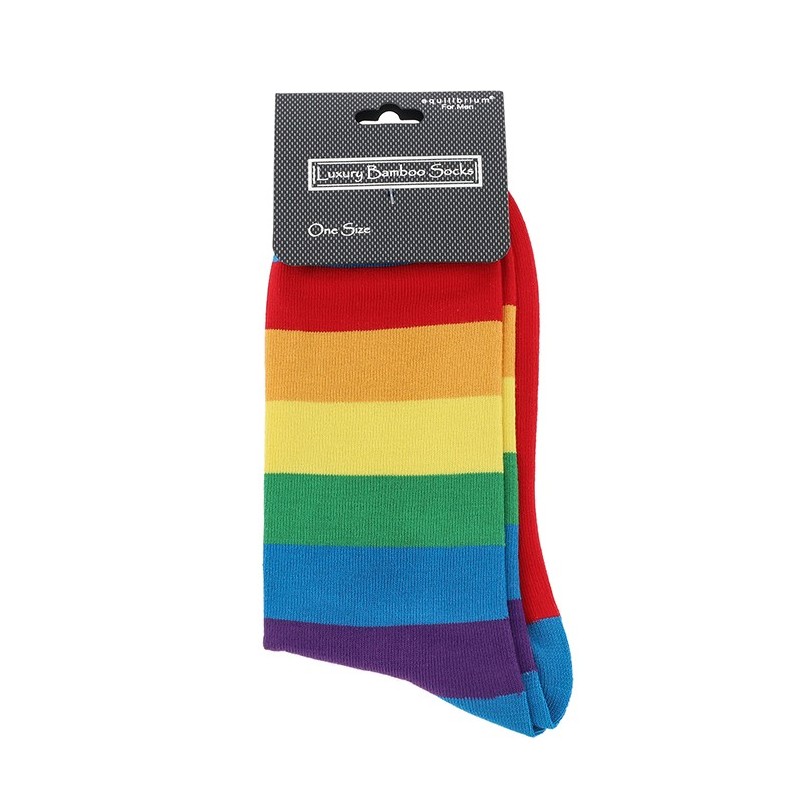 Equilibrium Bamboo Socks For Men Bright Rainbow