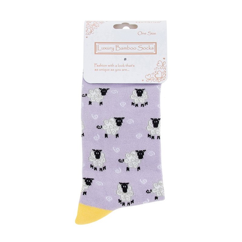 Equilibrium Bamboo Socks For Ladies Lilac Sheep