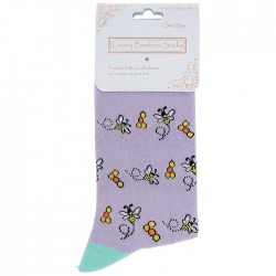 Equilibrium Bamboo Socks For Ladies Honey Bees Lilac