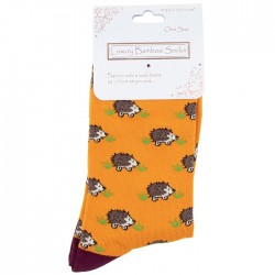 Equilibrium Bamboo Socks For Ladies Hedgehogs Orange