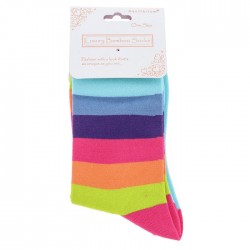 Equilibrium Bamboo Socks For Ladies Bright Rainbow