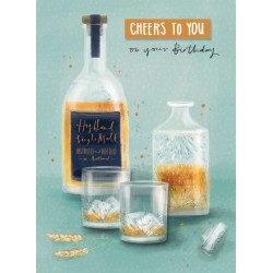 Decoupage Birthday Greeting Card Whiskey