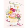 Decoupage Birthday Greeting Card Cup Cake