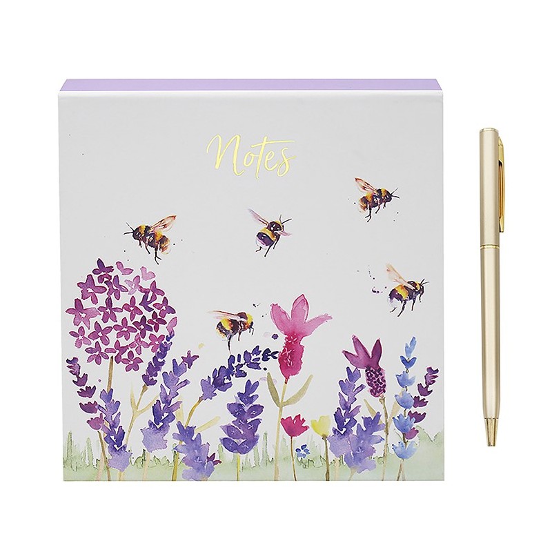 Lavender and Bee Memo Block and Pen