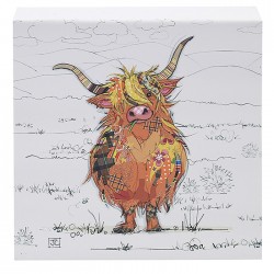 Bug Art Hamish Highland Cow Memo Block and Pen