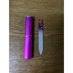 Pink Glass Nail File in Case