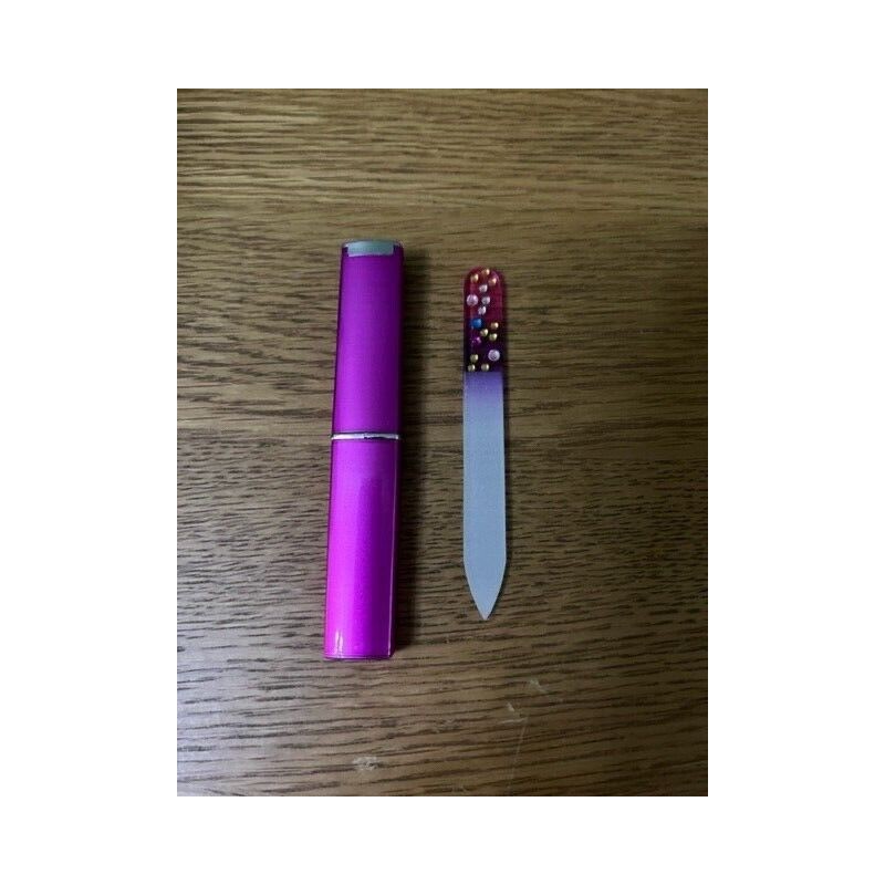 Pink Glass Nail File in Case