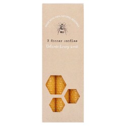 Natural Beeswax Dinner Candles - Box of 3