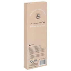 Natural Beeswax Dinner Candles - Box of 3