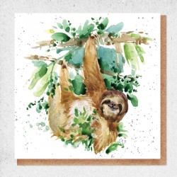 Sloth Blank Greeting Card & Envelope by Alljoy