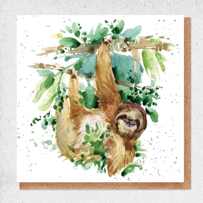 Sloth Blank Greeting Card & Envelope by Alljoy