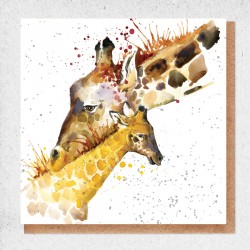 Giraffe and Calf Blank Greeting Card & Envelope by Alljoy