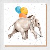 Elephant & Balloons Blank Greeting Card & Envelope by Alljoy