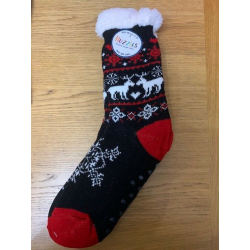 Reindeer Black Nuzzles  Non -Skid Slipper Socks Men
