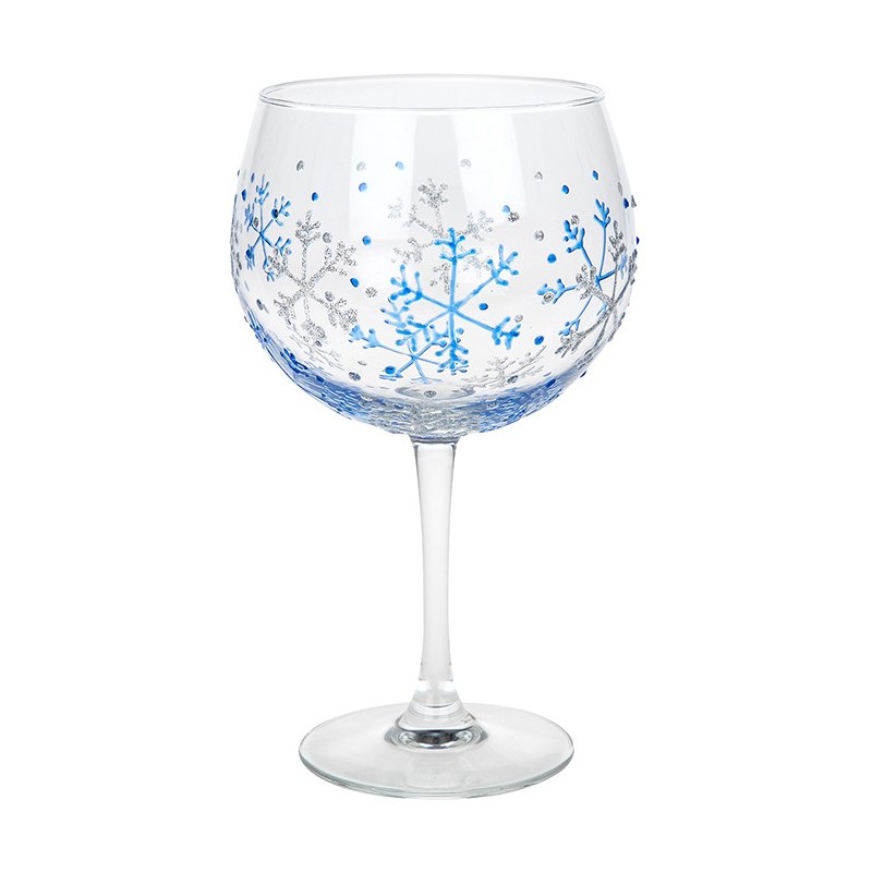 Balloon Gin Glass Hand Painted Snowflakes