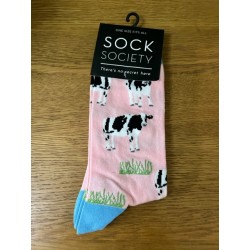 Sock Society Cow Pale Pink...