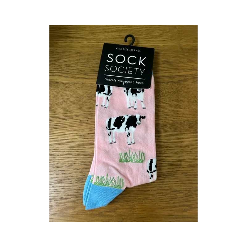 Sock Society Cow Pale Pink Socks