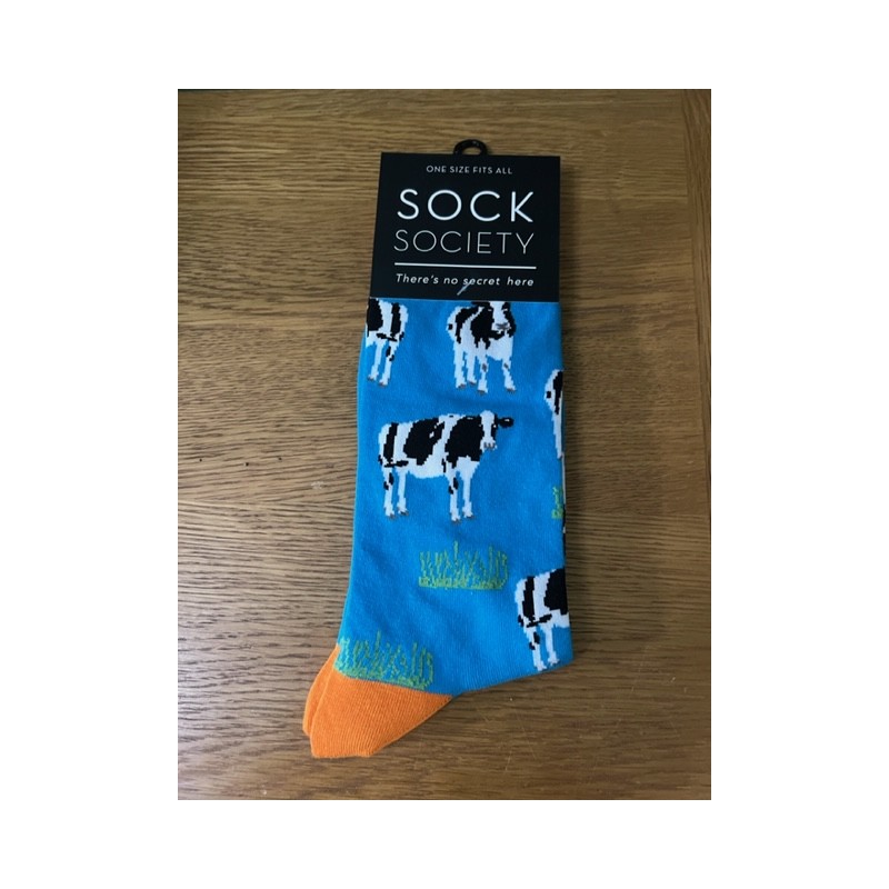 Sock Society Cow Blue Socks