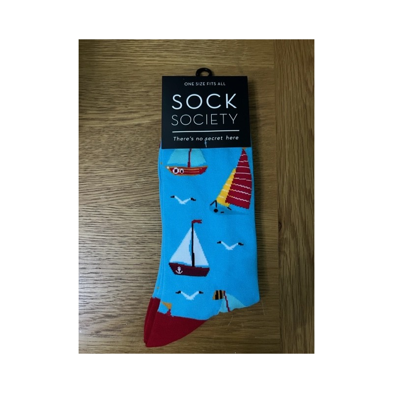 Sock Society Blue Sailing Boats Socks