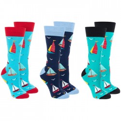 Sock Society Blue Sailing Boats Socks