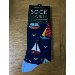 Sock Society Navy Sailing Boats Socks