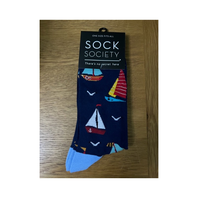 Sock Society Navy Sailing Boats Socks