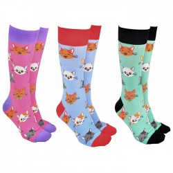 Sock Society  Pink Cat Faces Socks