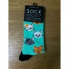 Sock Society Green Cat Faces Socks