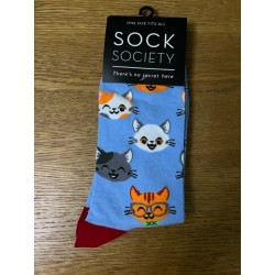 Sock Society Lilac Cat Faces Socks