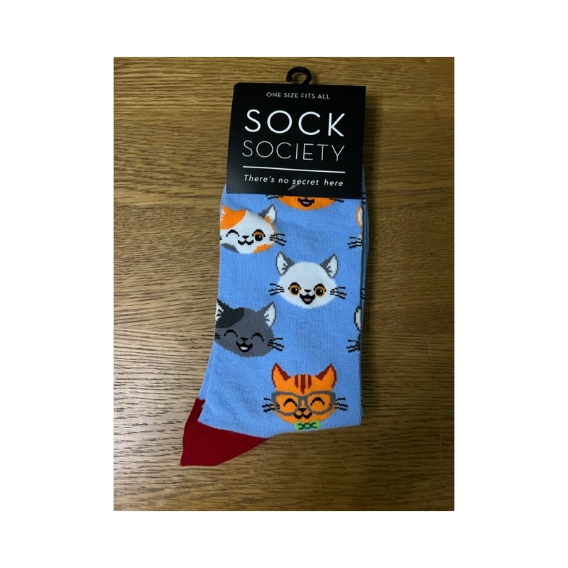 Sock Society Lilac Cat Faces Socks