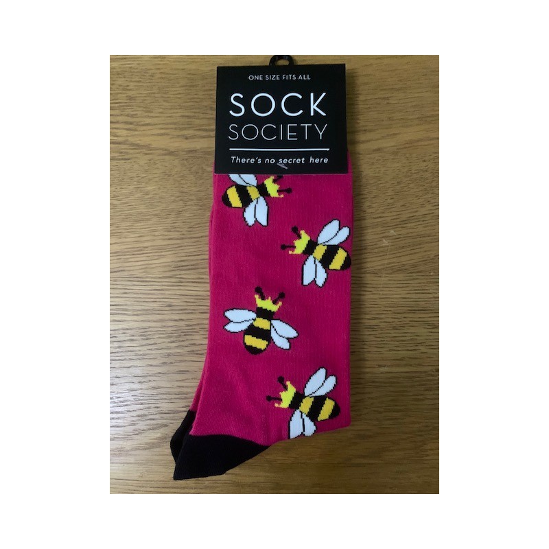 Sock Society Bumble Bee Cerise  Socks