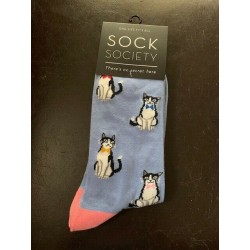 Sock Society Cats Lilac Socks