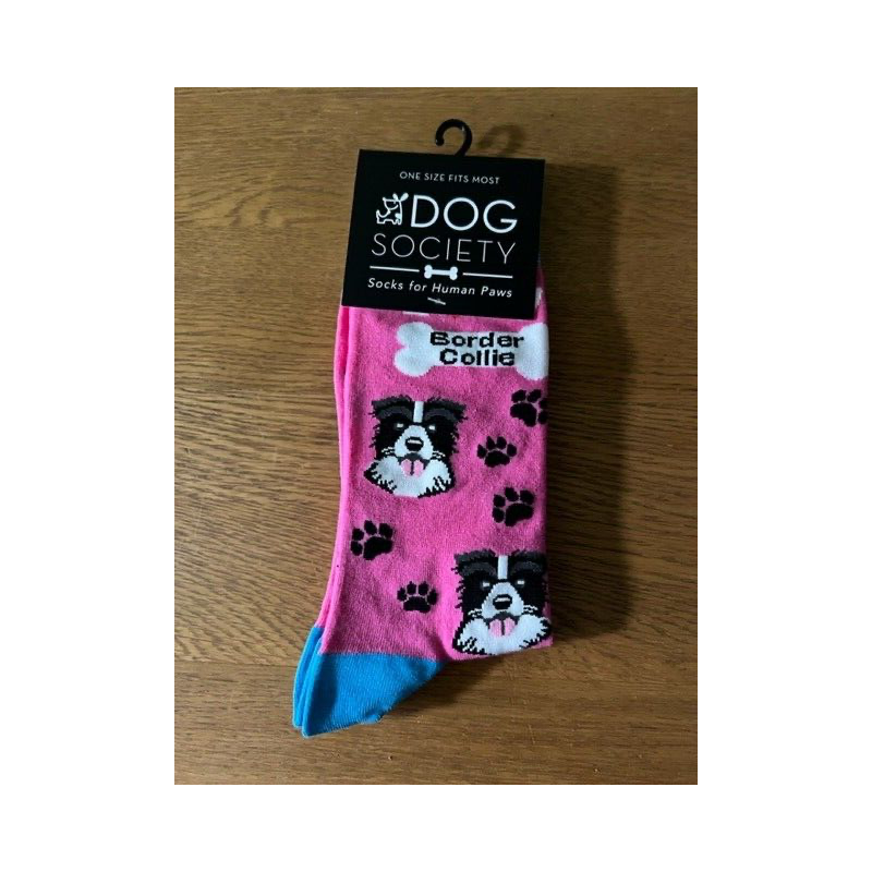 Sock Society Border Collie Pink Socks