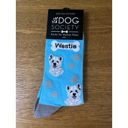 Sock Society Westie Pale Blue Socks