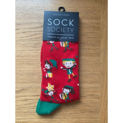 Sock Society Christmas Elves Red Socks