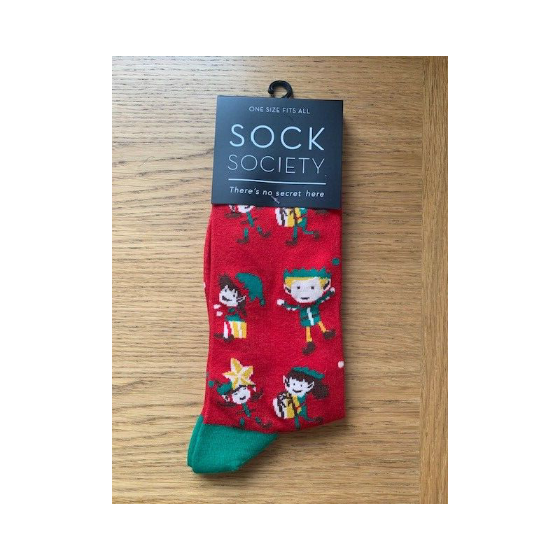 Sock Society Christmas Elves Red Socks