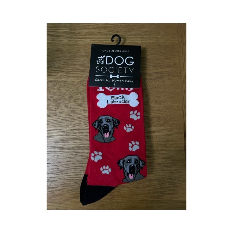 Sock Society Black Labrador Red Socks